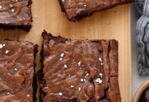 Favorite Fudgy Brownies (from scratch!) – Fit Foodie Finds brownies on cutting board